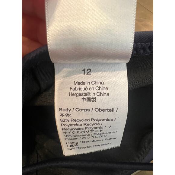 J.Crew Plunge One-Piece Swimsuit Navy‎ Blue Size 12 Adjustable Straps - Picture 9 of 10